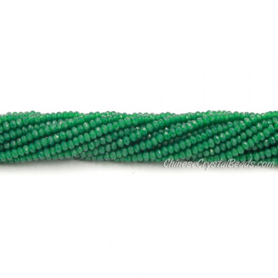 1.7x2.5mm rondelle crystal beads, opaque dark green, 190Pcs