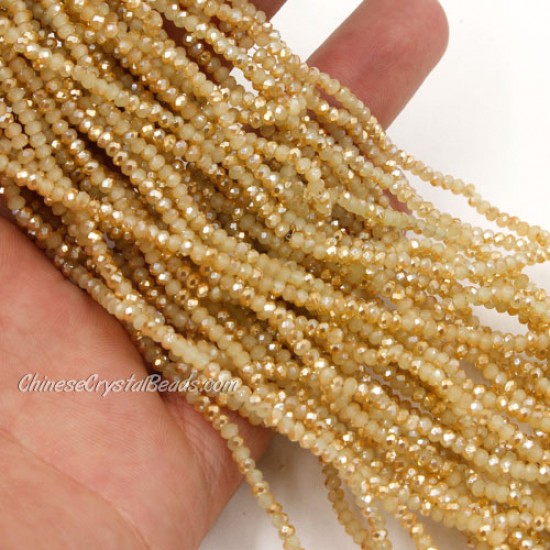 1.7x2.5mm rondelle crystal beads,  opaque half yellow light, 190Pcs