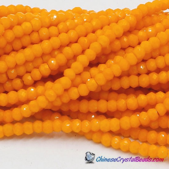 1.7x2.5mm rondelle crystal beads, opaque orange 190Pcs
