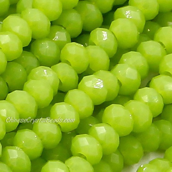 1.7x2.5mm rondelle crystal beads, opaque Olive green, 190Pcs