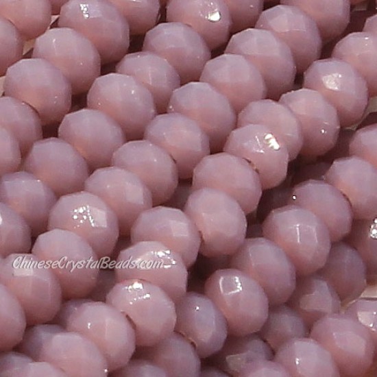 1.7x2.5mm rondelle crystal beads, opaque purple, 190Pcs