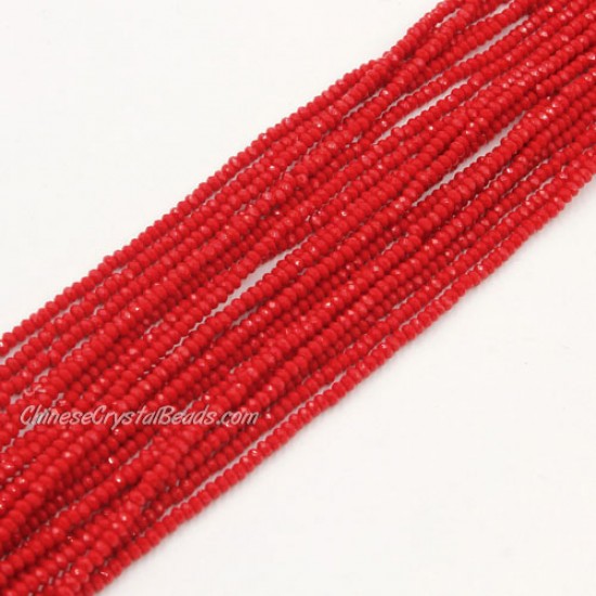 1.7x2.5mm rondelle crystal beads, red velvet, 190Pcs