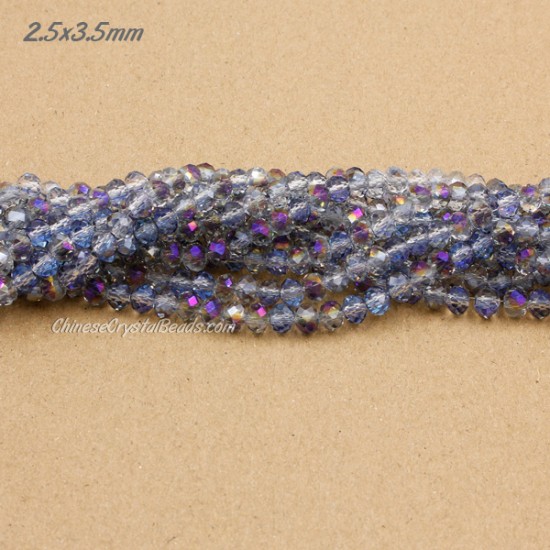 2.5x3.5mm half purple light Chinese Rondelle Crystal Beads about 135 beads