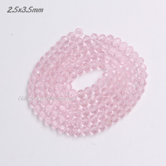 2.5x3.5mm light pink Chinese Rondelle Crystal Beads about 135 beads