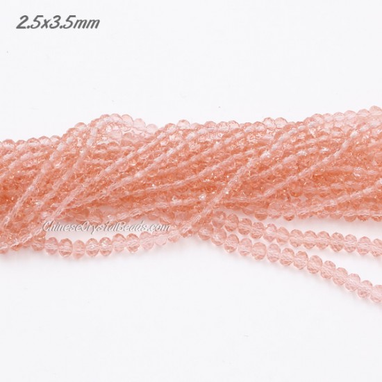 2.5x3.5mm rosaline Chinese Crystal Rondelle Beads about 135 beads