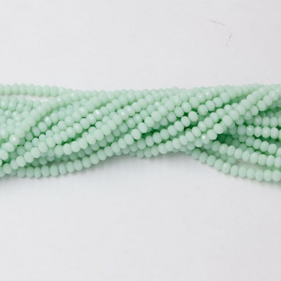 2x3mm Chinese Rondelle Crystal Beads, opaque pale green