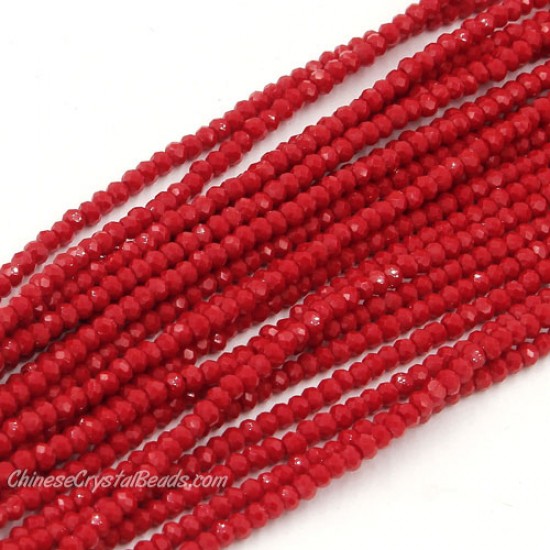 130Pcs 2x3mm Chinese Rondelle Crystal Beads strand, dark red velvet