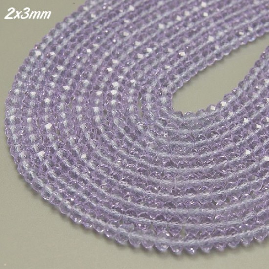 130Pcs 2x3mm Chinese Rondelle Crystal Beads, Alexandrite(Color Changing)