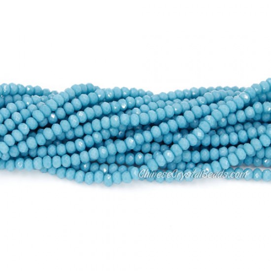 130Pcs 2x3mm Chinese Rondelle Crystal Beads Strand,  blue Turquoise