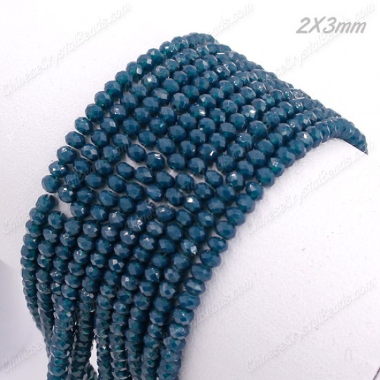 130Pcs 2x3mm Chinese Rondelle Crystal Beads, dark blue
