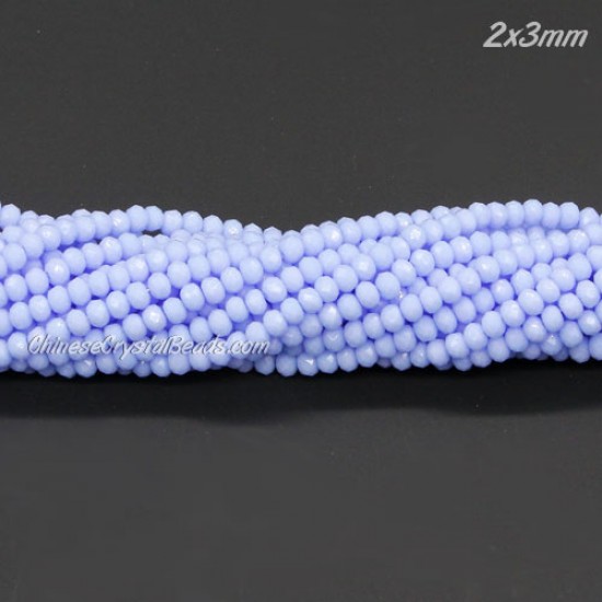 130Pcs 2x3mm Chinese Rondelle Crystal Beads, opaque light sapphire