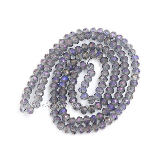 130Pcs 2x3mm Chinese Rondelle Crystal Beads Transparent purple light