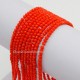 130Pcs 2x3mm Chinese Rondelle Crystal Beads, opaque red orange