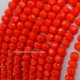 130Pcs 2x3mm Chinese Rondelle Crystal Beads, opaque red orange