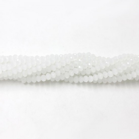 130Pcs 2x3mm Chinese Rondelle Crystal Beads,White Jade