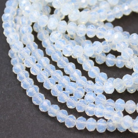 135Pcs 2x3mm Chinese Rondelle Crystal Beads,opal white