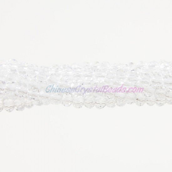 130Pcs 2x3mm Chinese Rondelle Crystal Beads, Clear