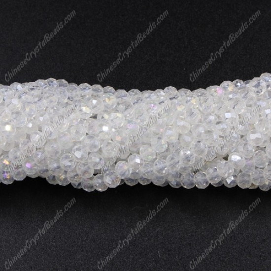 130Pcs  2x3mm Chinese Rondelle Crystal Beads, Clear AB