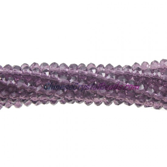 130Pcs 2x3mm Chinese Rondelle Crystal Beads, Violet