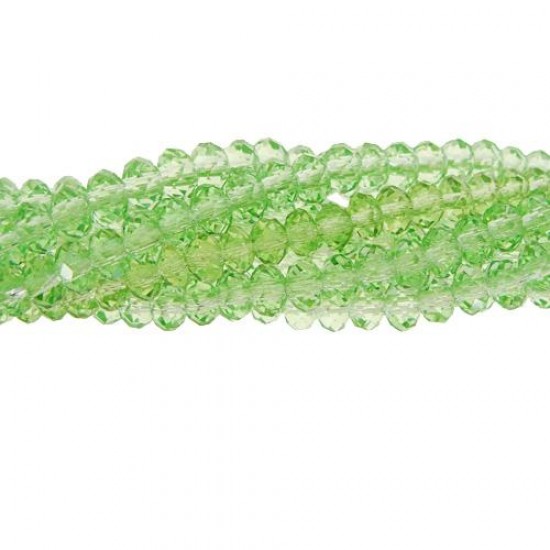 130Pcs  2x3mm Chinese Rondelle Crystal Beads,  lime green