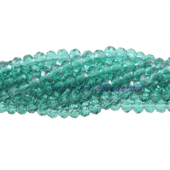 130Pcs 2x3mm Chinese Rondelle Crystal Beads, emerald
