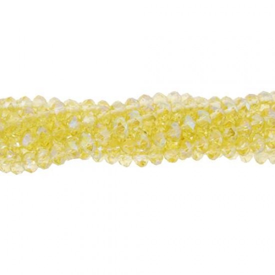 130Pcs 2x3mm Chinese Rondelle Crystal Beads, citrine AB