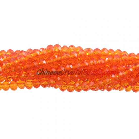 130Pcs 2x3mm Chinese Rondelle Crystal Beads,Orange
