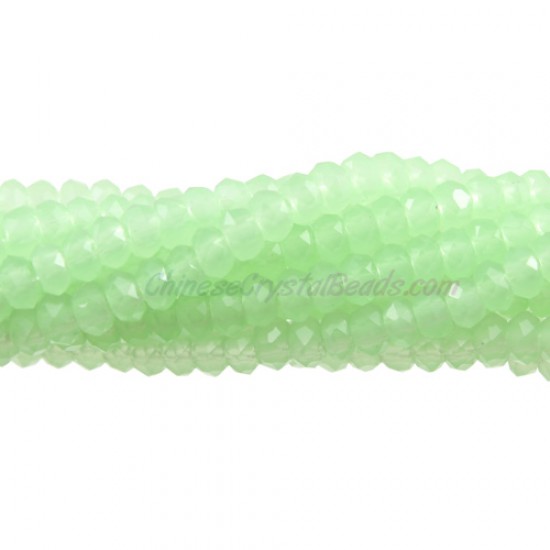 130Pcs 2x3mm Chinese Rondelle Crystal Beads, Green Jade