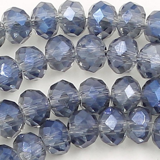 130Pcs  2x3mm Chinese Rondelle Crystal Beads,  Magic Blue