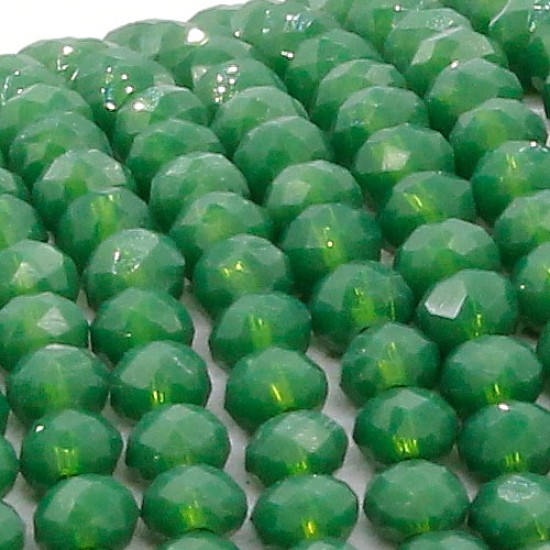 130Pcs 2x3mm Chinese Rondelle Crystal Beads,  opaque green
