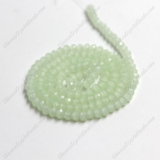130Pcs 2x3mm Chinese Rondelle Crystal Beads, lt green jade