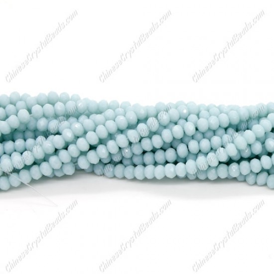 130Pcs 2x3mm Chinese Rondelle Crystal Beads,  opaque lt aqua