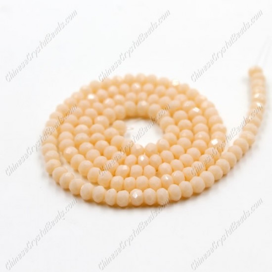 130Pcs 2x3mm Chinese Rondelle Crystal Beads, opaque peach