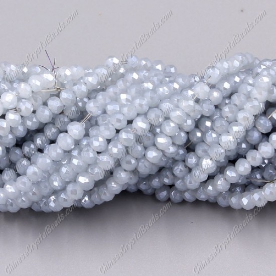 130Pcs 2x3mm Chinese Rondelle Crystal Beads,  gray and blue jade