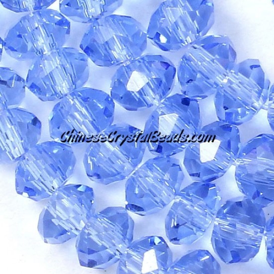 130Pcs 3x4mm Chinese rondelle crystal beads, light Sapphire, 3x4mm