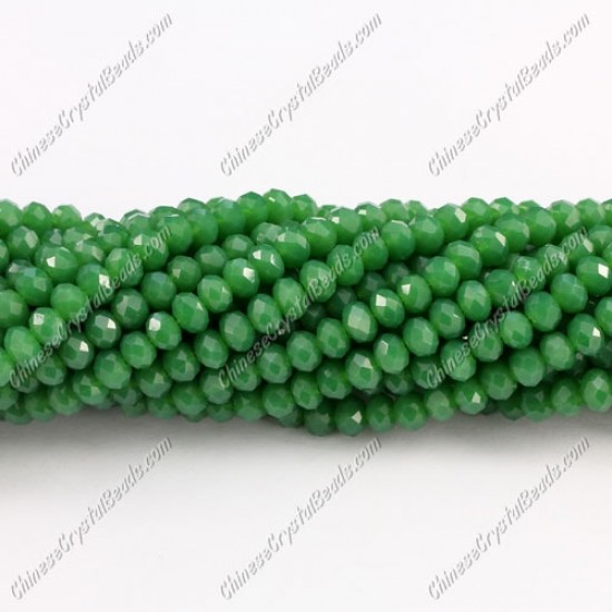 130Pcs 3x4mm Chinese rondelle crystal beads,opaque green, 3x4mm