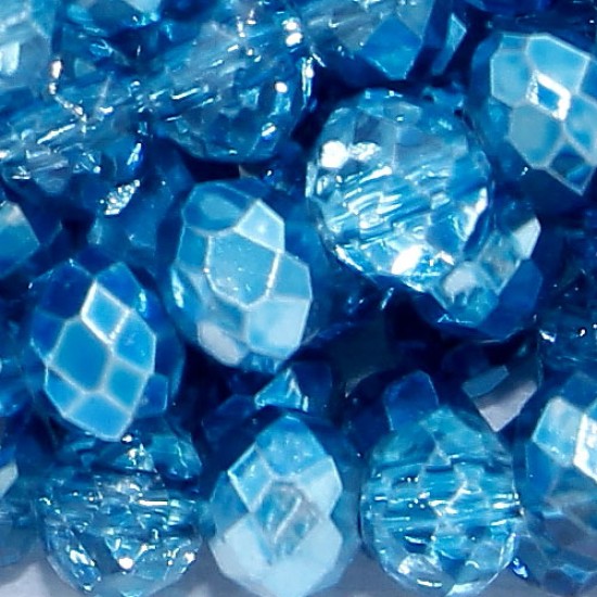 130Pcs 3x4mm Chinese Rondelle Crystal Beads Strand, half paint  cyan