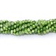 130Pcs 3x4mm Chinese Rondelle Crystal Beads Strand, half paint  green