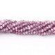 130Pcs 3x4mm Chinese Rondelle Crystal Beads Strand, half paint pink