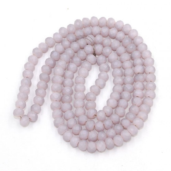 130Pcs  3x4mm Chinese Rondelle Crystal Beads, opaque Matte pink