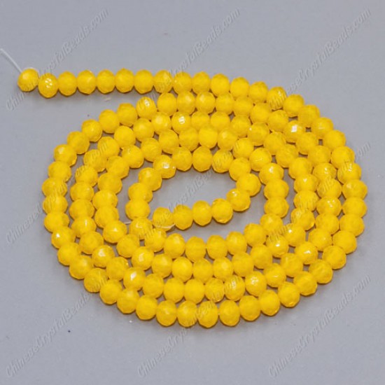 130Pcs 3x4mm Chinese Rondelle Crystal Beads, amber jade