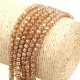 130Pcs 3x4mm Chinese Rondelle Crystal Beads Strand, opaque brown light