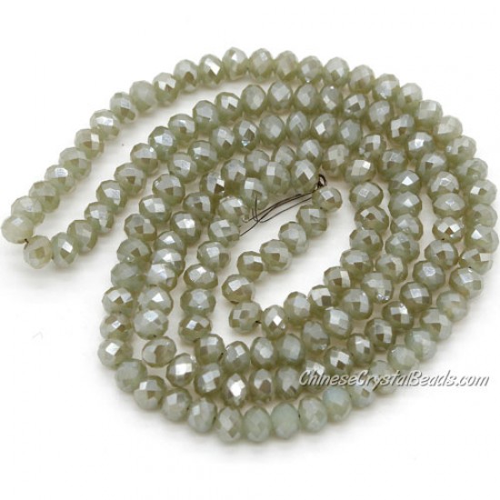 130Pcs  3x4mm Chinese Rondelle Crystal Beads, opaque khaki