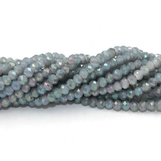 130Pcs 3x4mm chinese crystal Long rondelle beads, opaque sage green 2