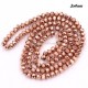 130Pcs 3x4mm Chinese Rondelle Crystal Beads strand, rose gold, do not touch the water or it will fade