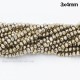 130Pcs  3x4mm chinese crystal  Rondelle Beads, light gold