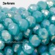130Pcs 3x4mm Chinese Rondelle Crystal Beads Strand, opal Turquoise 2 AB