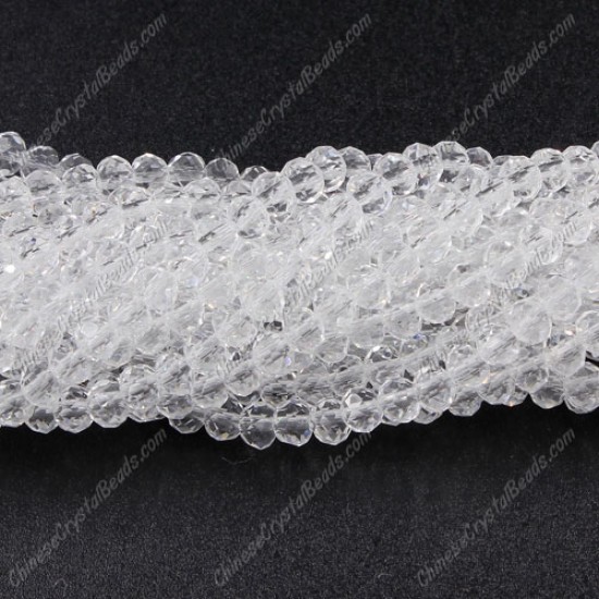130Pcs 3x4mm chinese crystal Long rondelle beads, Clear