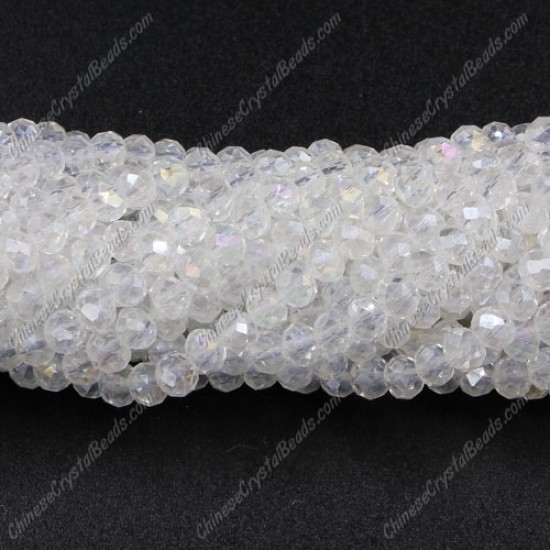 130Pcs 3x4mm chinese crystal Long rondelle beads, Clear AB