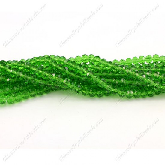 130Pcs 3x4mm chinese crystal Rondelle Bead Strand, fern green